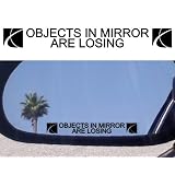 (2) Mirror Decals  OBJECTS IN MIRROR ARE LOSING for SATURN SKY AURA VUE ION OUTLOOK... by saturn