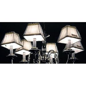 14, MINI, SHADES, for, CHANDELIER, or, CANDLE LIGHTS, OFF-WHITE, CLIP-ON, LAMP SHADE, for,... by