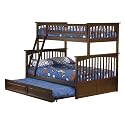 Columbia Twin/Full Bunk Bed with Trundle Bed - Antique Walnut