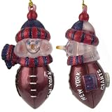 Pack of 4 New York Giants 5" Light-Up Snowman Christmas Ornaments