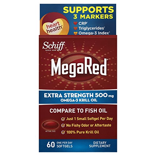 MegaRed Extra Strength Omega 3 Krill Oil 500mg Supplement, 60 Count MegaRed Extra Strength Omega 3 Krill Oil 500mg Supplement, 60 Count