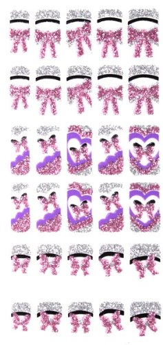 YiMei Nail art Nail decals glitter nail film butterfly bows