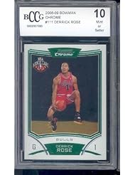 2008-09 bowman chrome #111 DERRICK ROSE rookie BGS BCCG 10