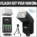 Flash Kit Includes Digital Autofocus TTL Flash With Zoom And Bounce With Built In Diffuser And Bonus Bounce Diffuser + More For Nikon D7000 D200 D100 D700 D70S D80 D70 D50 D5000 D3000 D300S D3100 D90 D40 D40X D60 D3 D2H D5100 D3100 DSLR Cameras Bundle