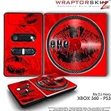 DJ Hero Skin Big Kiss Lips Black on Red fit XBOX 360 and PS3 (DJ HERO NOT INCLUDED)