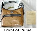 Dooney & Bourke WHEAT CROCO Small Stretch Slouch Bag