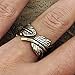 MAKIYO Feather Wrap Ring Vintage Gold Tone Plume fashion Ring