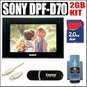 Sony DPF-D70 7-inch Digital Photo Frame + Accessory Bundle