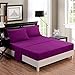 Honeymoon 1800 Brushed Microfiber Bed Sheet Set, Ultra Soft, Queen - Purple