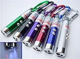 iGet (TM) Laser Pointer (Qty 6) Six Pcs: 3-in-1 Laser Pointer with Red Laser, UV Light & LED Light + key clip - SIX Pointers INCLUDED!