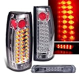 Eautolights Chevrolet C Sieres 1500 2500 3500 truck / Chevy Tahoe Blazer Suburban / Gmc Sierra Jimmy Yukon Denali Tail Light Chrome + 3rd Third Brake Light Chrome