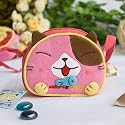 [Hello Tarro - Pink Kitty] Embroidered Applique Swingpack Bag Purse / Wallet Bag (3.9*3.3)