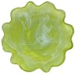 Colorful Recycled Art Glass Banana Yellow Wave Rim Plate 13.75"D