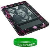 Pink Butterfly Design Hard Snap-on Case for Barnes and Noble nook E-Reader Reading Device (nook NOT Included)