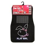 Play Girl Pink Bunny Front & Rear Gem Crystals Studded Rhinestone Car Truck SUV Floor Mats
