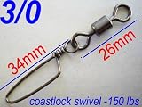 Dblue Coastlock Snap Swivels 30 pcs of #3/0