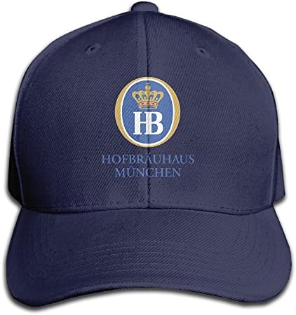 HB Hofbrauhaus Munchen Dimpled Adjustable Hat Snapback Peaked Cap - Navy