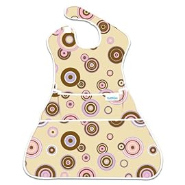 Bumkins Waterproof SuperSized SuperBib - Rose/Chocolate Circles