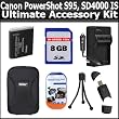8GB Accessory Kit For Canon PowerShot S95, SD4000 IS ELPH 500 HS Digital Camera Includes 8GB High Speed SD Memory card + USB 2.0 High Speed Card Reader + Replacement NB-6L (1200 mAH) Battery + Ac/Dc Rapid Travel Battery Charger + Deluxe Hard Case + More 8GB Accessory Kit For Canon PowerShot S95, SD4000 IS ELPH 500 HS Digital Camera Includes 8GB High Speed SD Memory card + USB 2.0 High Speed Card Reader + Replacement NB-6L (1200 mAH) Battery + Ac/Dc Rapid Travel Battery Charger + Deluxe Hard Case + More
