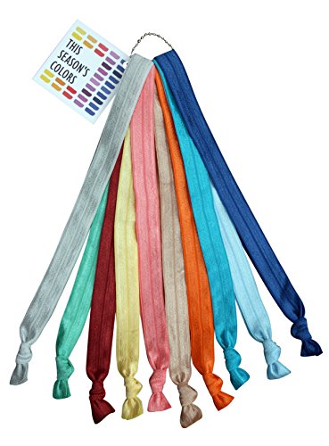 Headband Hair Ties, Spring/Summer 2015 Set of 10 or 100, No Crease, Stretch Fold Over Elastic