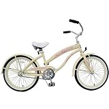 Kids Bikes Vanilla Color Girls Beach Cruiser 20 inch Extended Frame