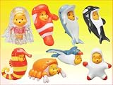 Disney Collections - Peek-a-Pooh Ocean Figures #7 Set Of 8 Gacha Figures by TYC USA