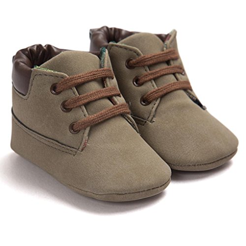 Voberry® Toddler Baby Boy's Leather Sneaker Shoes Lace up Snow Boots Warm (12~18Month, Brown)