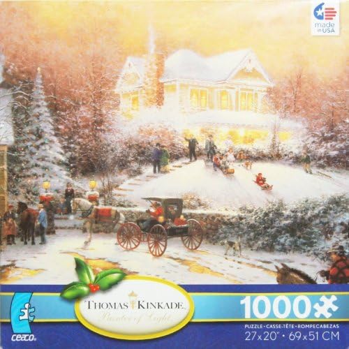 THOMAS KINKADE Painter of Light Victorian Christmas II 1000 Piece Jigsaw Puzzle MADE IN USA PUZZLE