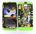 Cellphone Trendz Motorola Droid Razr M Xt907 Camo Dried Leaves Heavy Duty Case + Lime Green Gel Skin Snap-On Protector Accessory
