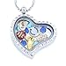 Round Necklace Floating Charm Locket with Bamboo Chain