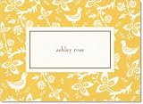Saffron Arts and Crafts Pattern Top Folded Note Card with Ecru Envelopes
