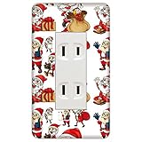 ドレスマ【3口用】クリスマス サンタ トナカイ 【コスモシリーズワイド21対応】 コンセントカバー コンセントプレート スイッチカバー スイッチプレート おしゃれ デザイン 交換用 1口 2口 3口 