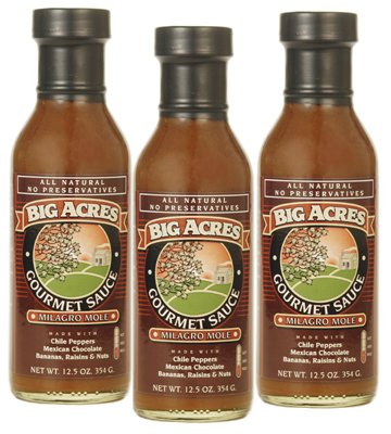 Childrens Toyshop  Gourmet Food : Big Acres Milagro Mole Sauce, 3 Bottles