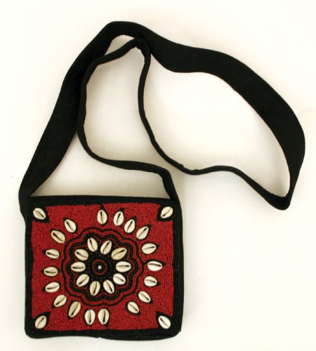 75 x 65 Beaded Cowry Cowrie Shell Purse Handbag Pattern 1