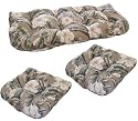 3-Piece Wicker Furniture Cushion Set - Palm Floral Birch