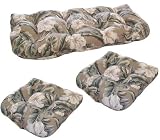 Outdoor Living : 3-Piece Wicker Furniture Cushion Set - Palm Floral Birch