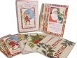Christmas Vintage Greetings Cavallini Carte Postale Glitter Holidays Theme Tin of 12 (6 Different Designs) Assorted Vintage Look Postcards