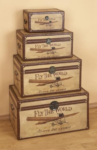 WOODEN TRUNK S/4 28 inch 24 inch 20 inch 14 inch W