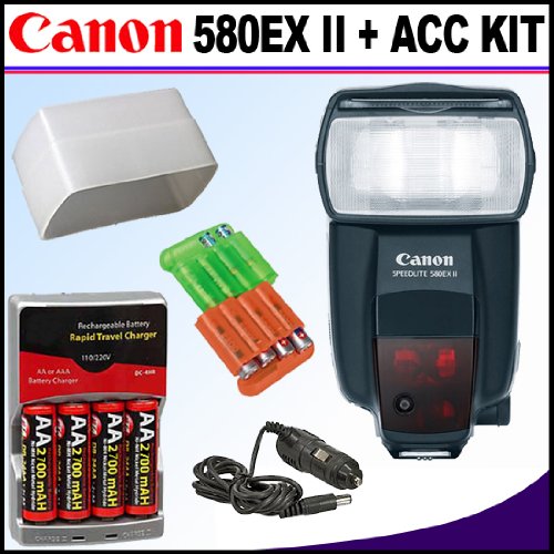Canon Speedlite 580EX II Flash for Canon EOS Digital SLR Cameras + Accessory Kit