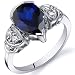 Tear Drop 2.50 carats Blue Sapphire Solitaire Engagement Ring in Sterling Silver Available in Size 5 thru 9