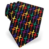 Multicolor Religion Tie by Fun Ties - Black Polyester