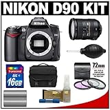 Nikon D90 Digital SLR Camera Body & 18-200mm VR II Lens with 16GB Card + Ba ....