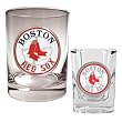 Boston Red Sox Rocks Glass & Square Shot Glass Set - Primary Logo MLB Baseball