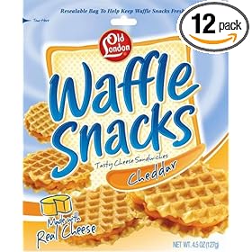 Old London Waffle Snacks, Cheddar, 4.5-Ounce Unit (Pack of 12) by Old London