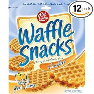 Old London Waffle Snacks, Cheddar, 4.5-Ounce Unit (Pack of 12) by Old London