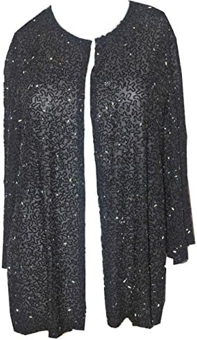 Naeem Khan Timeless Women's Black Fully Beaded Silk Jacket Extra Small