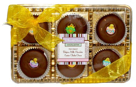 Easter Chick Themed Belgian Dark Chocolate Covered Oreo