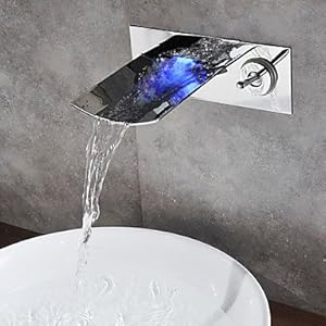 de couleur LED cascade mural Robinet lavabo: Bricolage