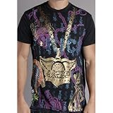 Ed Hardy - Designer of Ed Hardy, Christian Audigier "F* Rich" Men's All 0ver Multi Rhinestone Tee - Black