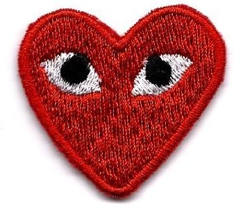 HKRNB PLAY COMME des GARCONS Red Heart Eyes Embroidered Iron On Sew On Patch